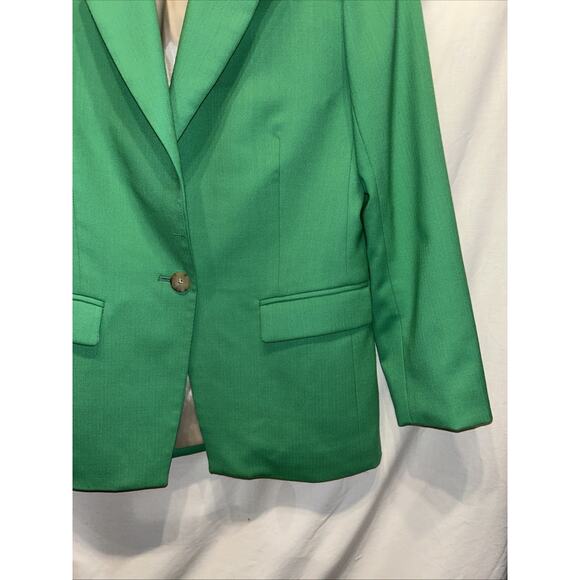 J Crew Willa Blazer Jacket size 2 in Wool Blend Green Career Modern Classic - Picture 4 of 15